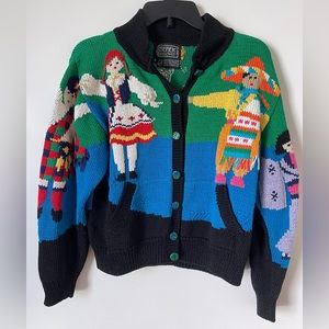 Derek Whimsical Funky 3D handknit sweater